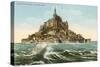 High Tide, Mont St. Michel, France-null-Stretched Canvas