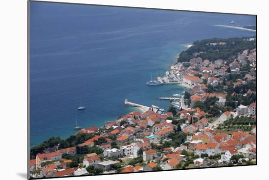 High View of Bol and Harbour, Brac Island, Dalmatian Coast, Croatia, Europe-John Miller-Mounted Photographic Print