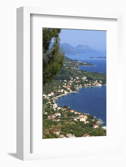 High View of Coastline, Viganj, Peljesac Peninsula, Croatia, Europe-John Miller-Framed Photographic Print