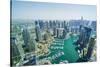 High view of Dubai Marina, Dubai, United Arab Emirates, Middle East-Fraser Hall-Stretched Canvas