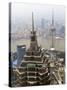 High View of Jinmao (Jin Mao) Tower and Oriental Pearl Tower, Shanghai, China, Asia-Amanda Hall-Stretched Canvas