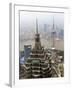 High View of Jinmao (Jin Mao) Tower and Oriental Pearl Tower, Shanghai, China, Asia-Amanda Hall-Framed Photographic Print