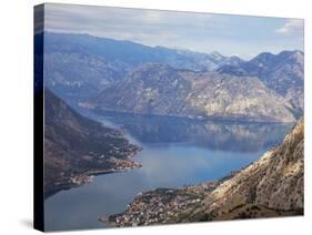High View of the Fjord at Kotor Bay, Kotor, UNESCO World Heritage Site, Montenegro, Europe-Martin Child-Stretched Canvas