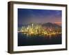 High View of the Hong Kong Island Skyline and Harbour at Sunset, Hong Kong, China, Asia-Amanda Hall-Framed Photographic Print