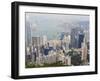 High View of the Hong Kong Island Skyline and Victoria Harbour from Victoria Peak, Hong Kong, China-Amanda Hall-Framed Photographic Print