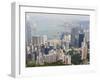 High View of the Hong Kong Island Skyline and Victoria Harbour from Victoria Peak, Hong Kong, China-Amanda Hall-Framed Photographic Print