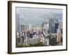 High View of the Hong Kong Island Skyline and Victoria Harbour from Victoria Peak, Hong Kong, China-Amanda Hall-Framed Photographic Print