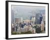 High View of the Hong Kong Island Skyline and Victoria Harbour from Victoria Peak, Hong Kong, China-Amanda Hall-Framed Photographic Print