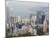 High View of the Hong Kong Island Skyline and Victoria Harbour from Victoria Peak, Hong Kong, China-Amanda Hall-Mounted Photographic Print