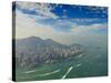 High View of the Hong Kong Island Skyline and Victoria Harbour, Hong Kong, China, Asia-Amanda Hall-Stretched Canvas