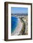 High view of the Promenade Anglais and beach, Nice, Alpes Maritimes, Cote d'Azur, Provence, France,-Fraser Hall-Framed Photographic Print