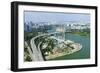 High View over Singapore with the Singapore Flyer Ferris Wheel and Ecp Expressway, Singapore-Fraser Hall-Framed Photographic Print