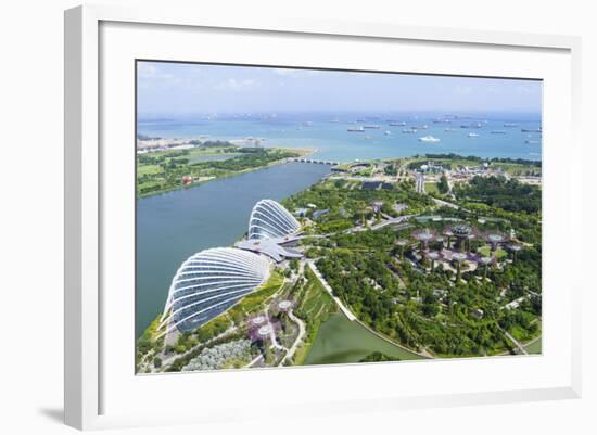 High View Overlooking Gardens by Bay Botanical Gardens with its Conservatories and Supertree Grove-Fraser Hall-Framed Photographic Print