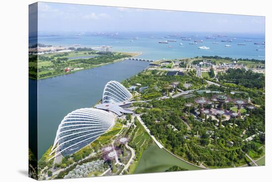 High View Overlooking Gardens by Bay Botanical Gardens with its Conservatories and Supertree Grove-Fraser Hall-Stretched Canvas