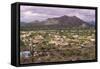 High Viewpoint of Arizona North Scottsdale,Cavecreek Community with Mountain in Background.-BCFC-Framed Stretched Canvas