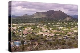 High Viewpoint of Arizona North Scottsdale,Cavecreek Community with Mountain in Background.-BCFC-Stretched Canvas