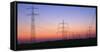 High-Voltage Poles, Transmission Line, Evening Mood-Herbert Kehrer-Framed Stretched Canvas