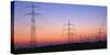 High-Voltage Poles, Transmission Line, Evening Mood-Herbert Kehrer-Stretched Canvas