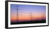 High-Voltage Poles, Transmission Line, Evening Mood-Herbert Kehrer-Framed Photographic Print