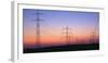 High-Voltage Poles, Transmission Line, Evening Mood-Herbert Kehrer-Framed Photographic Print