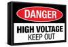 High Voltage Warning Keep Out Plastic Sign-null-Framed Stretched Canvas