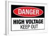 High Voltage Warning Keep Out Plastic Sign-null-Framed Art Print