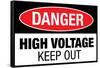 High Voltage Warning Keep Out Plastic Sign-null-Framed Stretched Canvas