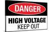 High Voltage Warning Keep Out Plastic Sign-null-Stretched Canvas