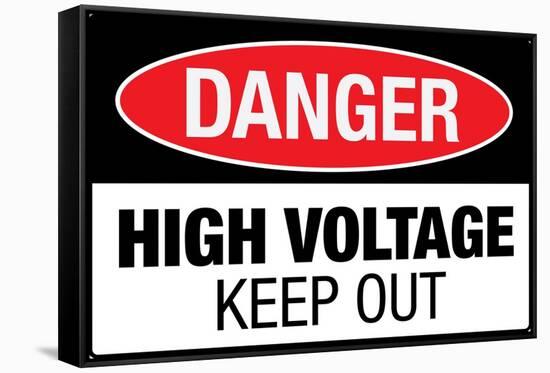 High Voltage Warning Keep Out Plastic Sign-null-Framed Stretched Canvas