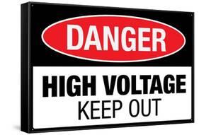 High Voltage Warning Keep Out Plastic Sign-null-Framed Stretched Canvas