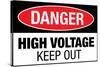 High Voltage Warning Keep Out Plastic Sign-null-Stretched Canvas