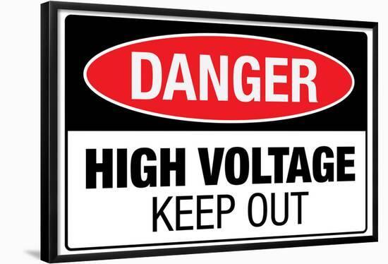 High Voltage Warning Keep Out Sign Poster-null-Framed Poster