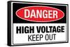 High Voltage Warning Keep Out Sign Poster-null-Framed Stretched Canvas