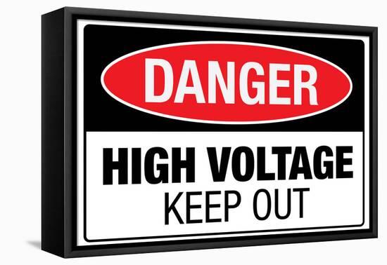 High Voltage Warning Keep Out-null-Framed Stretched Canvas