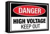 High Voltage Warning Keep Out-null-Framed Stretched Canvas