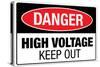 High Voltage Warning Keep Out-null-Stretched Canvas