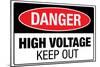 High Voltage Warning Keep Out-null-Mounted Poster