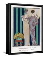 High-Waisted Clinging Gown-Georges Barbier-Framed Stretched Canvas