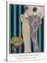 High-Waisted Clinging Gown-Georges Barbier-Stretched Canvas