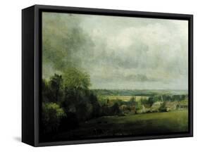Higham Village am Flusse Stour, c.1804-John Constable-Framed Stretched Canvas