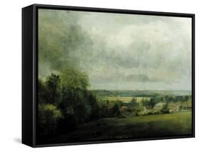 Higham Village am Flusse Stour, c.1804-John Constable-Framed Stretched Canvas