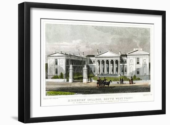 Highbury College, South-West Front, Islington, London, 1827-Thomas Dale-Framed Giclee Print