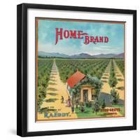 Highgrove, California, Home Brand Citrus Label-Lantern Press-Framed Art Print