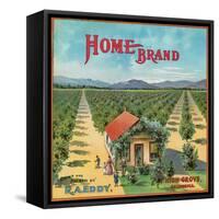 Highgrove, California, Home Brand Citrus Label-Lantern Press-Framed Stretched Canvas