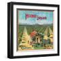 Highgrove, California, Home Brand Citrus Label-Lantern Press-Framed Art Print