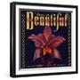 Highland Beautiful Brand - Highland, California - Citrus Crate Label-Lantern Press-Framed Art Print