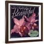 Highland Beautiful Brand - Highland, California - Citrus Crate Label-Lantern Press-Framed Art Print