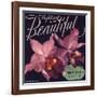 Highland Beautiful Brand - Highland, California - Citrus Crate Label-Lantern Press-Framed Art Print