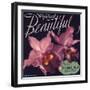 Highland Beautiful Brand - Highland, California - Citrus Crate Label-Lantern Press-Framed Art Print