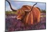 Highland Bull in Scotish Heather, 2018 (Pastel)-Margo Starkey-Mounted Giclee Print